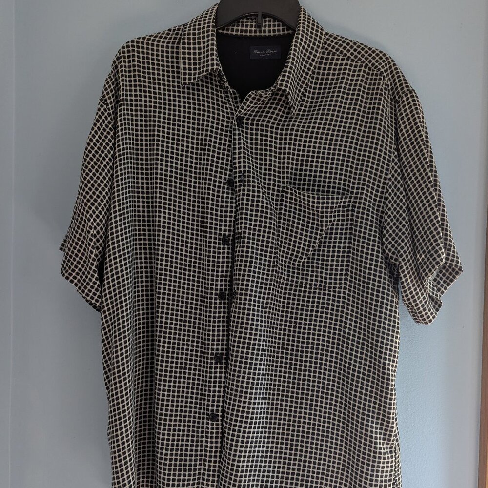 Linea Rossa (PRADA) Short Sleeve Button Down White Black Checkered Size L